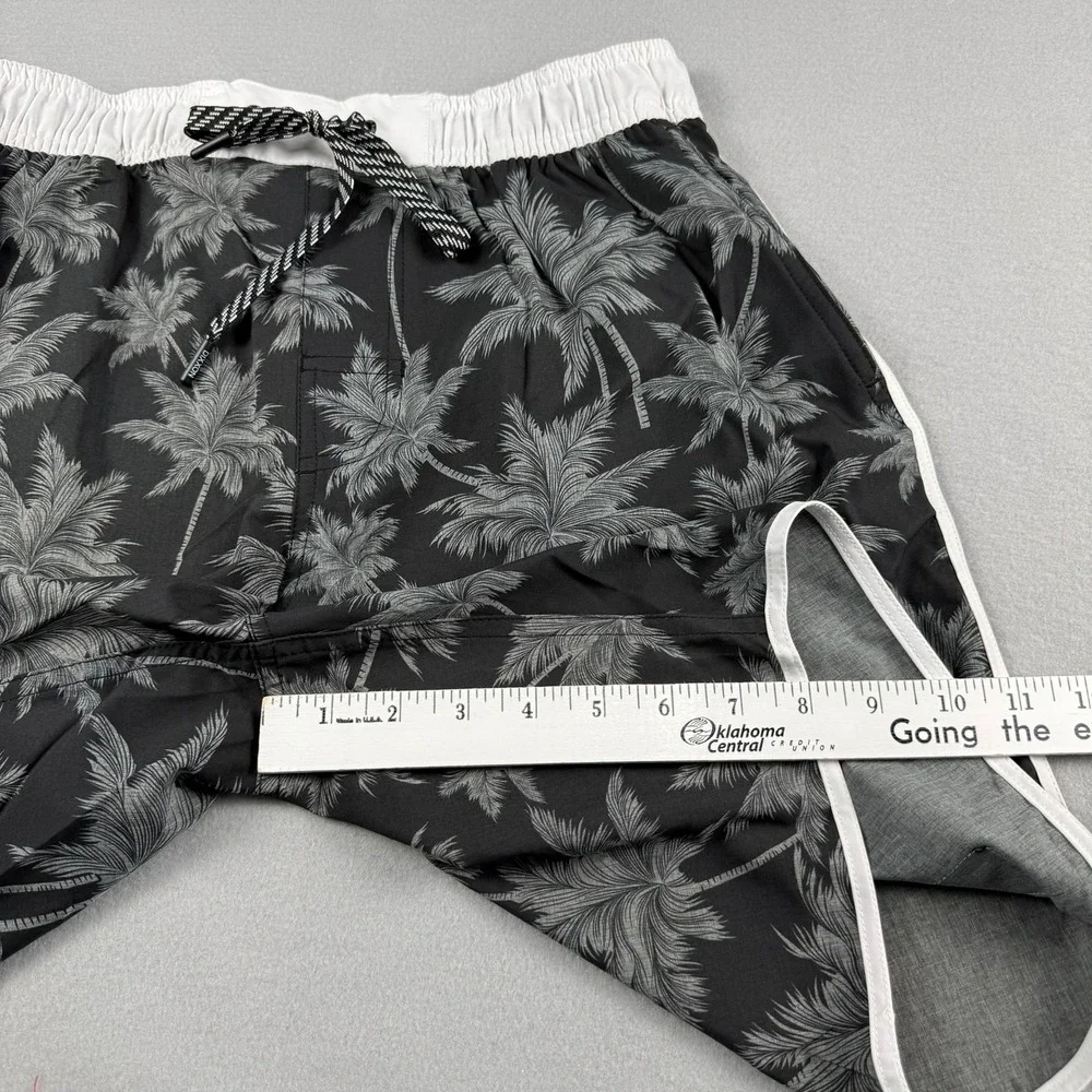 Dixxon Mens S Chad‎ Bali Swim Shorts Black Palm Tree Boardshorts Tropical Surf